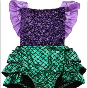 Little mermaid baby romper
